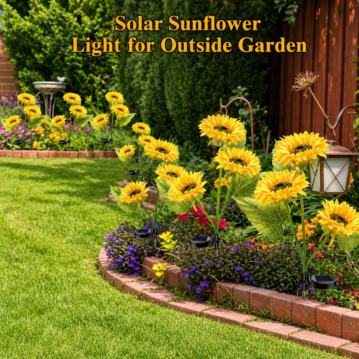 🌻Solar LED Sunflower Garden Lights, Realistic Night Glow for Yard, Lawn, Patio and Porch Decoration, Waterproof IP65