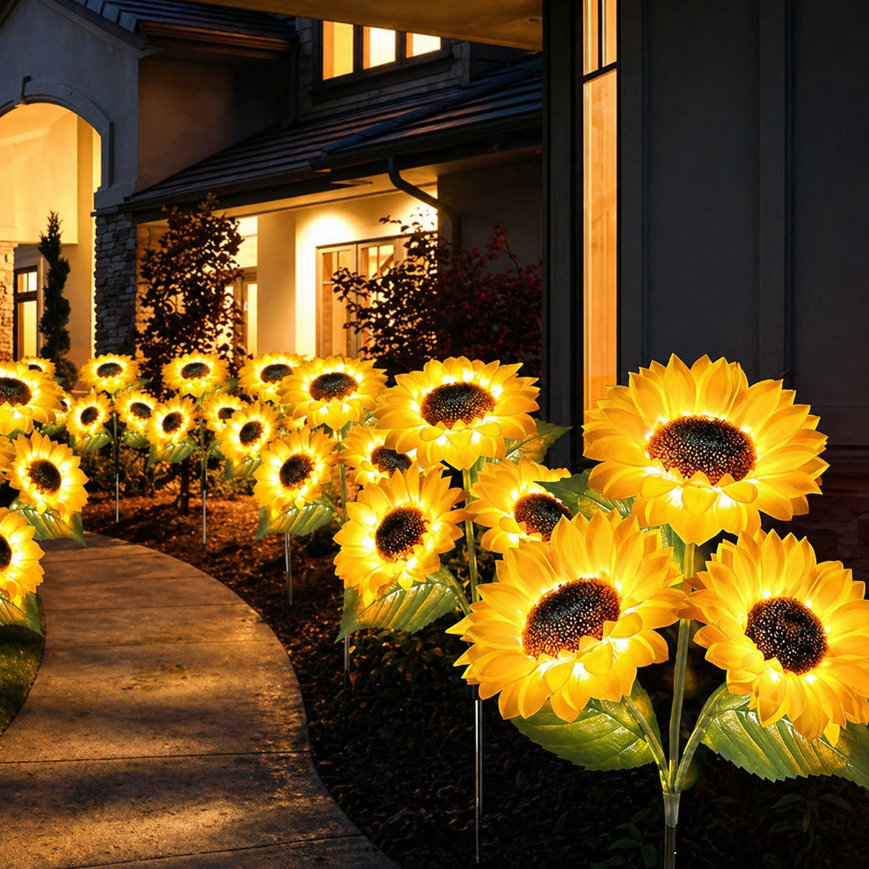 🌻Solar LED Sunflower Garden Lights, Realistic Night Glow for Yard, Lawn, Patio and Porch Decoration, Waterproof IP65