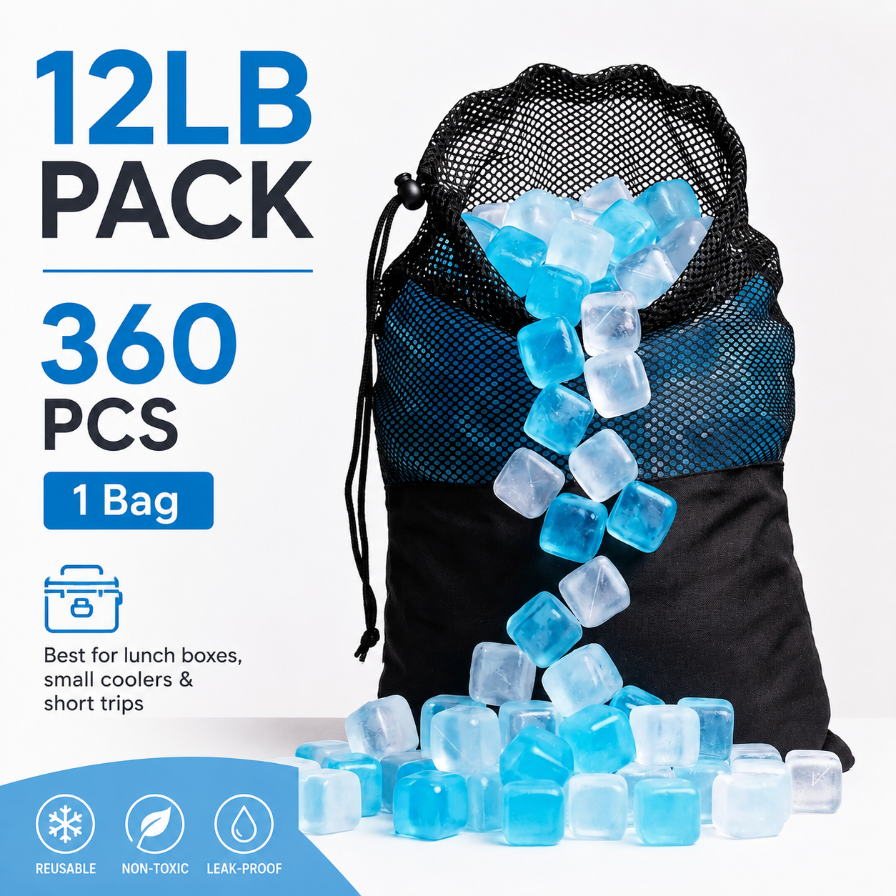 Nilpferd® | 12lb Reusable Ice Cubes (360 Cubes)