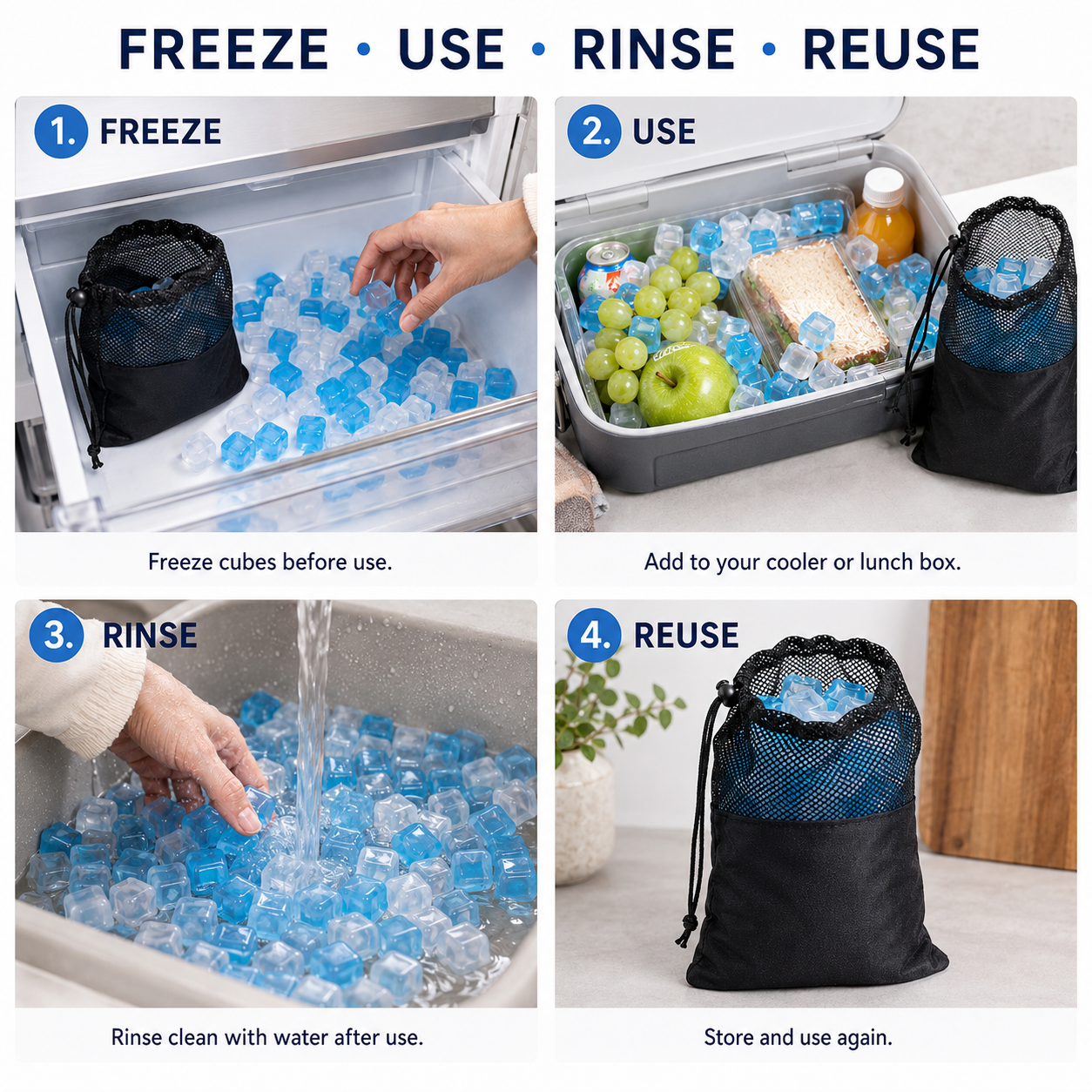 Nilpferd® | 12lb Reusable Ice Cubes (360 Cubes)