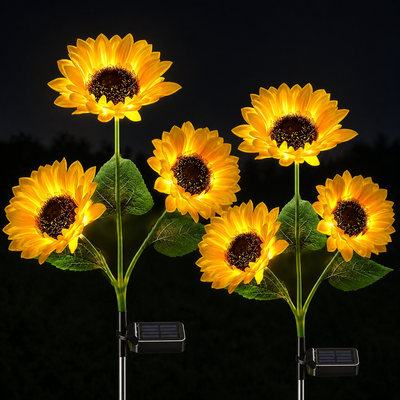 🌻Solar LED Sunflower Garden Lights, Realistic Night Glow for Yard, Lawn, Patio and Porch Decoration, Waterproof IP65